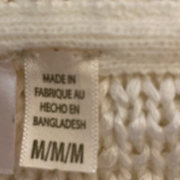 RD Style Womens Long Sleeve White Sweater with Shoulder Arm Cutouts/ Size M - Picture 13 of 16